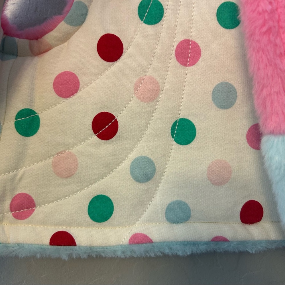 Matilda Jane gumdrop lane striped faux fur and polka dot reversible vest size 4 - Picture 14 of 14